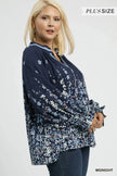 Umgee Full Size Floral Vine Print Blouse with Balloon Sleeves  Style Ratio