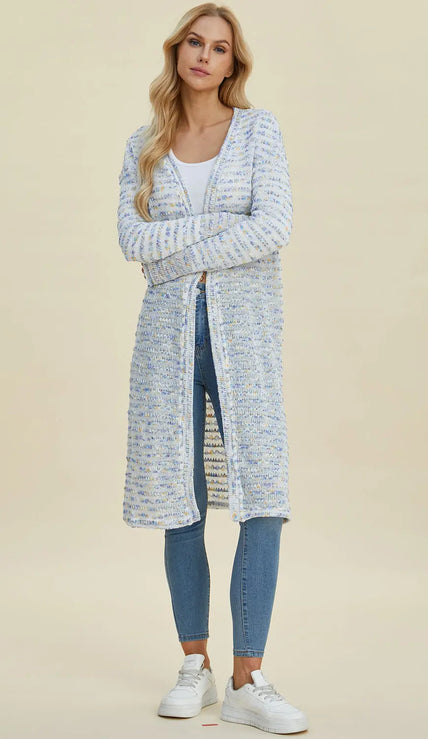Double Take Open Front Longline Cardigan Trendsi