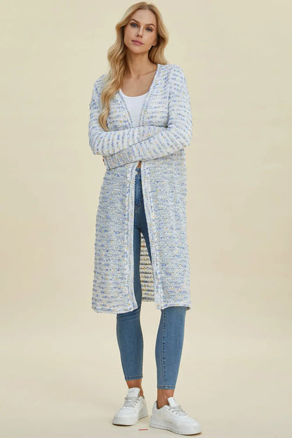 Double Take Open Front Longline Cardigan Trendsi