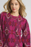 Umgee Boho Patterned Long Sleeve Sweater  Style Ratio