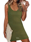 Crochet Knit Cover-Up Dress with Side Slit  Style Ratio