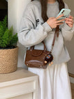 Two-Tone Flap Decor Crossbody Bag with Charm  Style Ratio