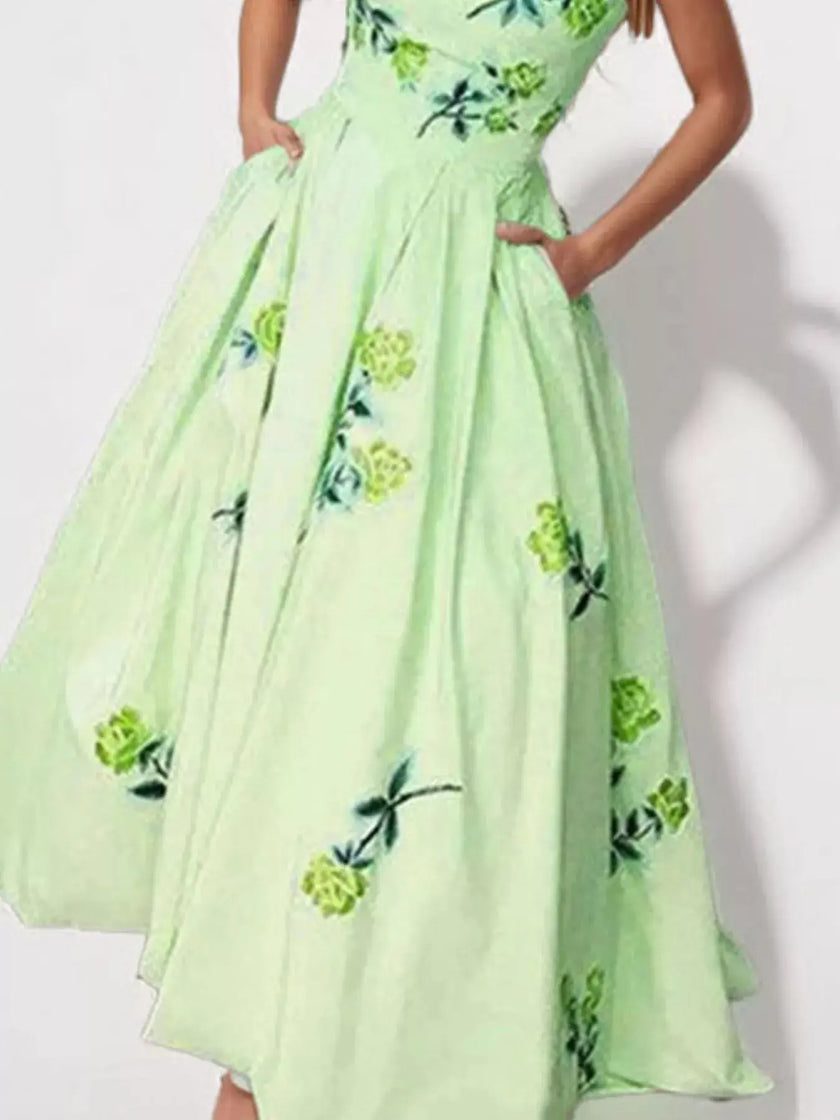 Floral Print Tube Maxi Dress  Style Ratio
