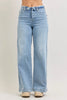 Judy Blue Mid Rise Retro Wide Leg Jeans with Fold-over Waistband  Style Ratio