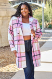 Double Take Plaid Button Up Lapel Collar Coat  Style Ratio
