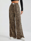 Full Size Leopard Print Wide Leg Pants Plus Size  Style Ratio