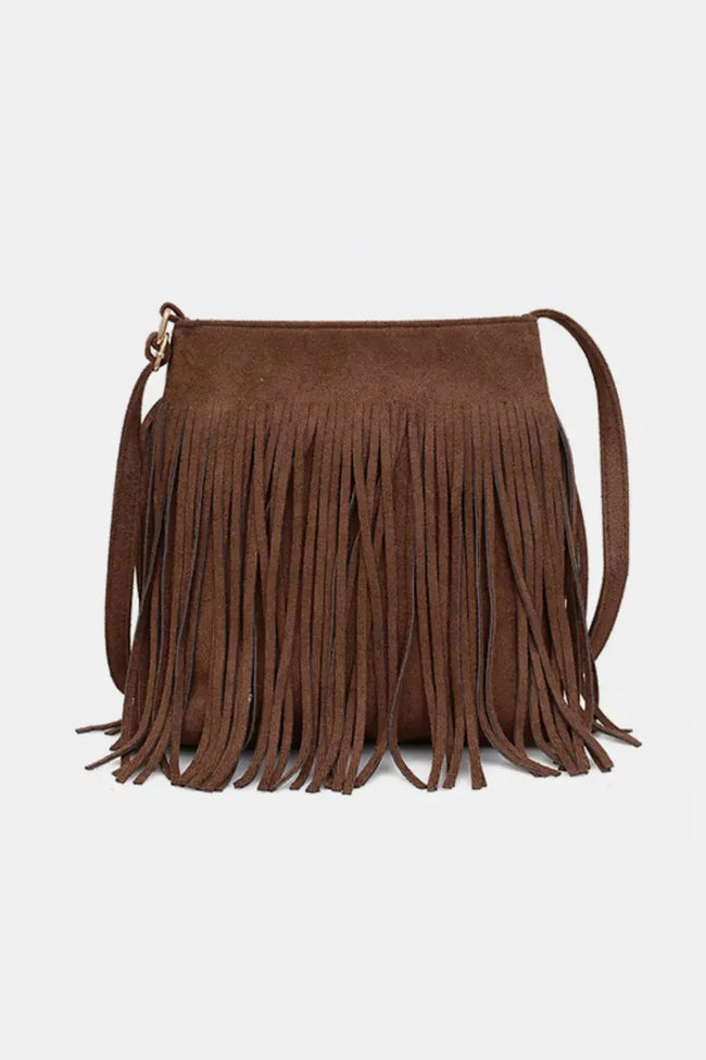 Suede Fringe Shoulder Bag  Style Ratio