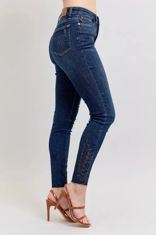 Judy Blue Embroidered High Rise Skinny Jeans  Style Ratio