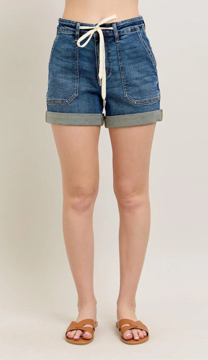 Judy Blue High Rise Cuff Denim Shorts  Style Ratio