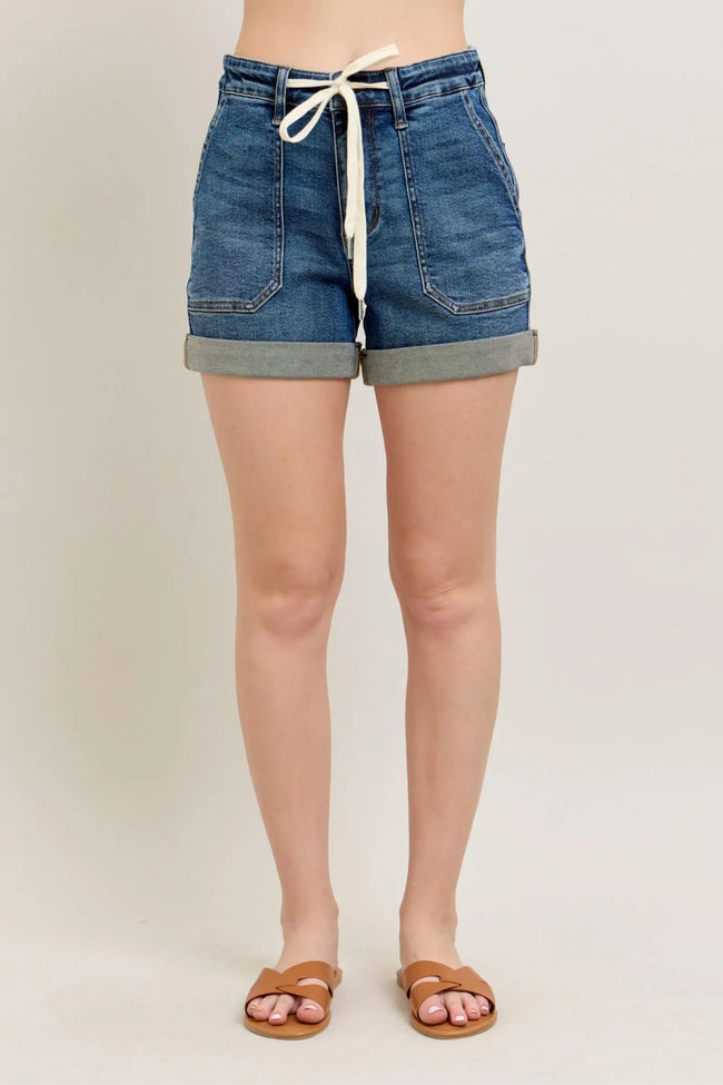 Judy Blue High Rise Cuff Denim Shorts  Style Ratio