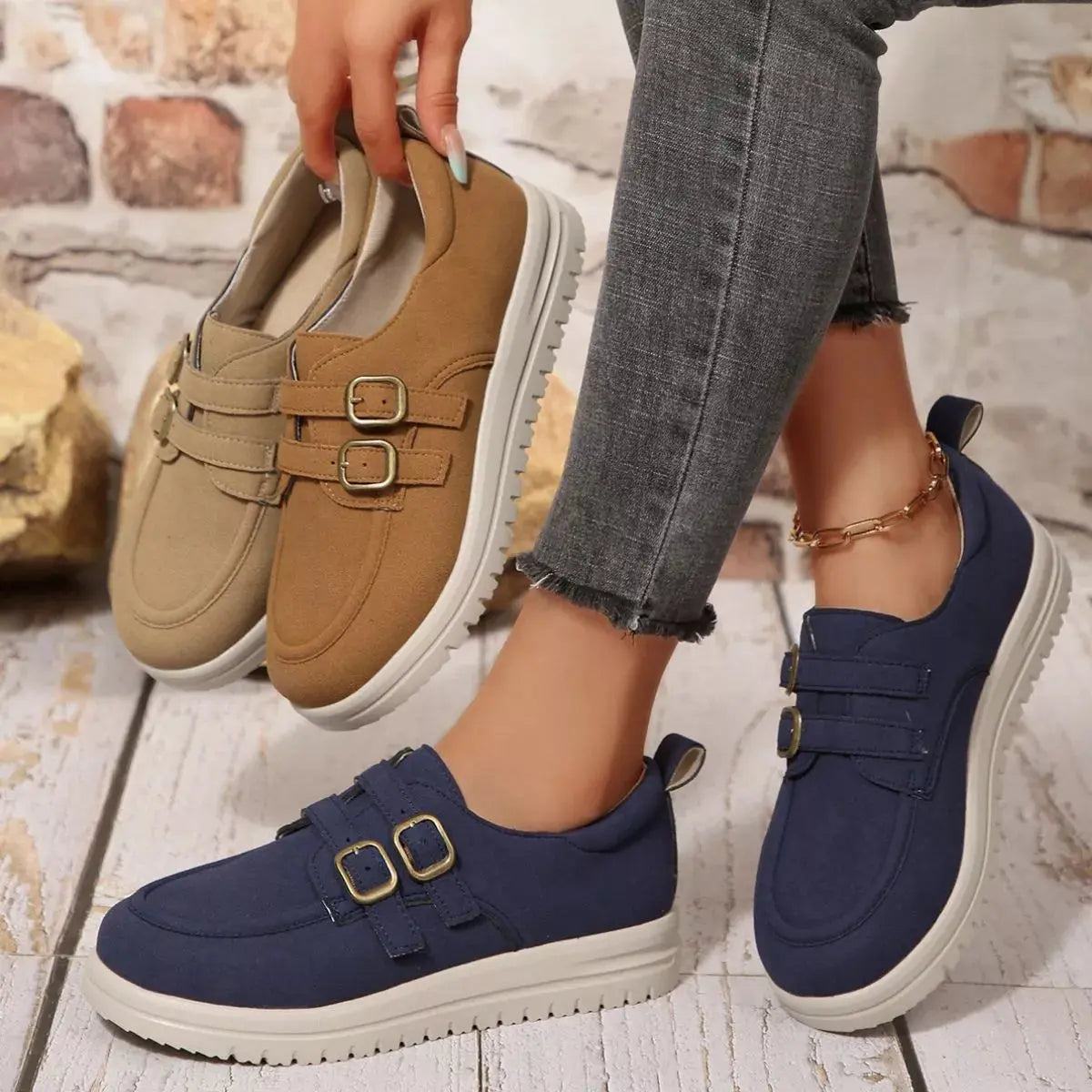Buckle Accent Casual Loafers  Style Ratio