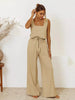 Square Neck Sleeveless Top and Pants Set  Style Ratio