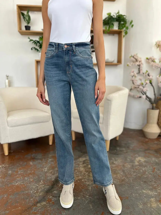 Judy Blue Full Size High Waist Straight Jeans  Style Ratio