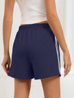 Striped Trim Drawstring Shorts  Style Ratio