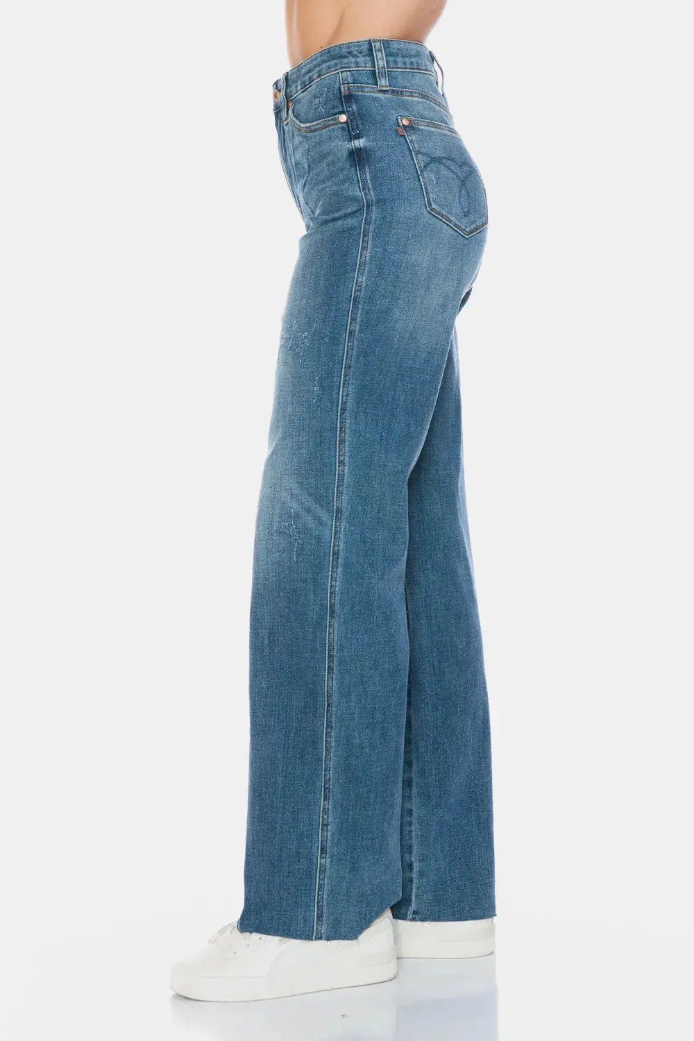 Judy Blue Full Size Tummy Control Cut Raw Hem Straight Jeans  Style Ratio