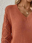 V-Neck Hollow-Out Sleeve Knit Sweater  Style Ratio