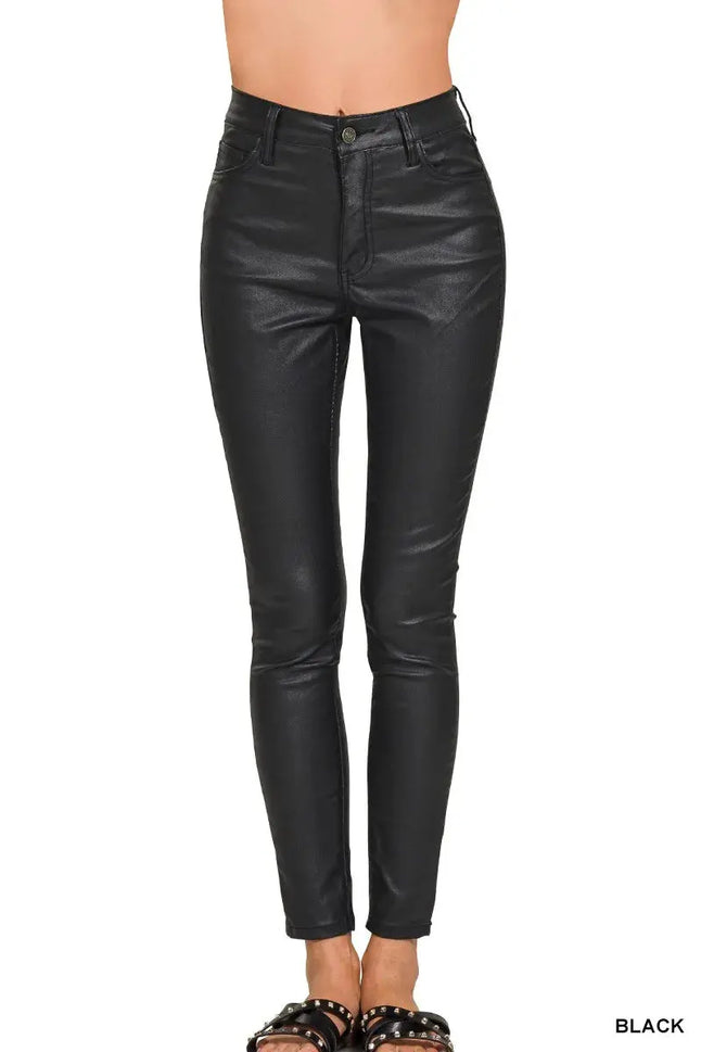 Zenana Faux Leather Stretch Skinny Pants  Style Ratio