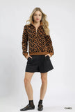 Umgee Leopard Print Quarter-Zip Sweatshirt  Style Ratio