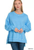 Zenana Full Size French Terry Pigment Dye & Enzyme Washing Pullover  Style Ratio
