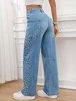 Pearl Embellished Wide Leg Jeans  Style Ratio