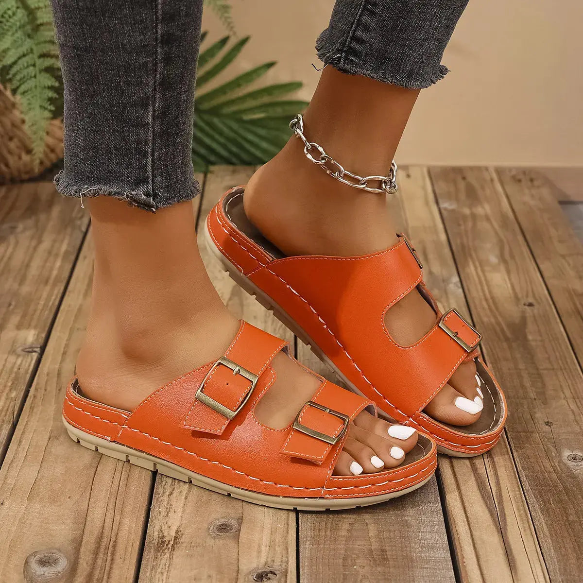 Double Buckle Platform Sandals  Style Ratio