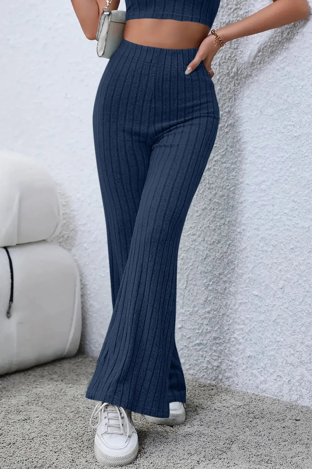 Basic Bae Full Size Ribbed High Waist Flare Pants  Style Ratio