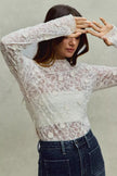 SO ME Lace 3d Effect Floral Layering Long Sleeve Top  Style Ratio