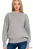 Zenana Wide Neckband Drop Shoulder Sweater  Style Ratio