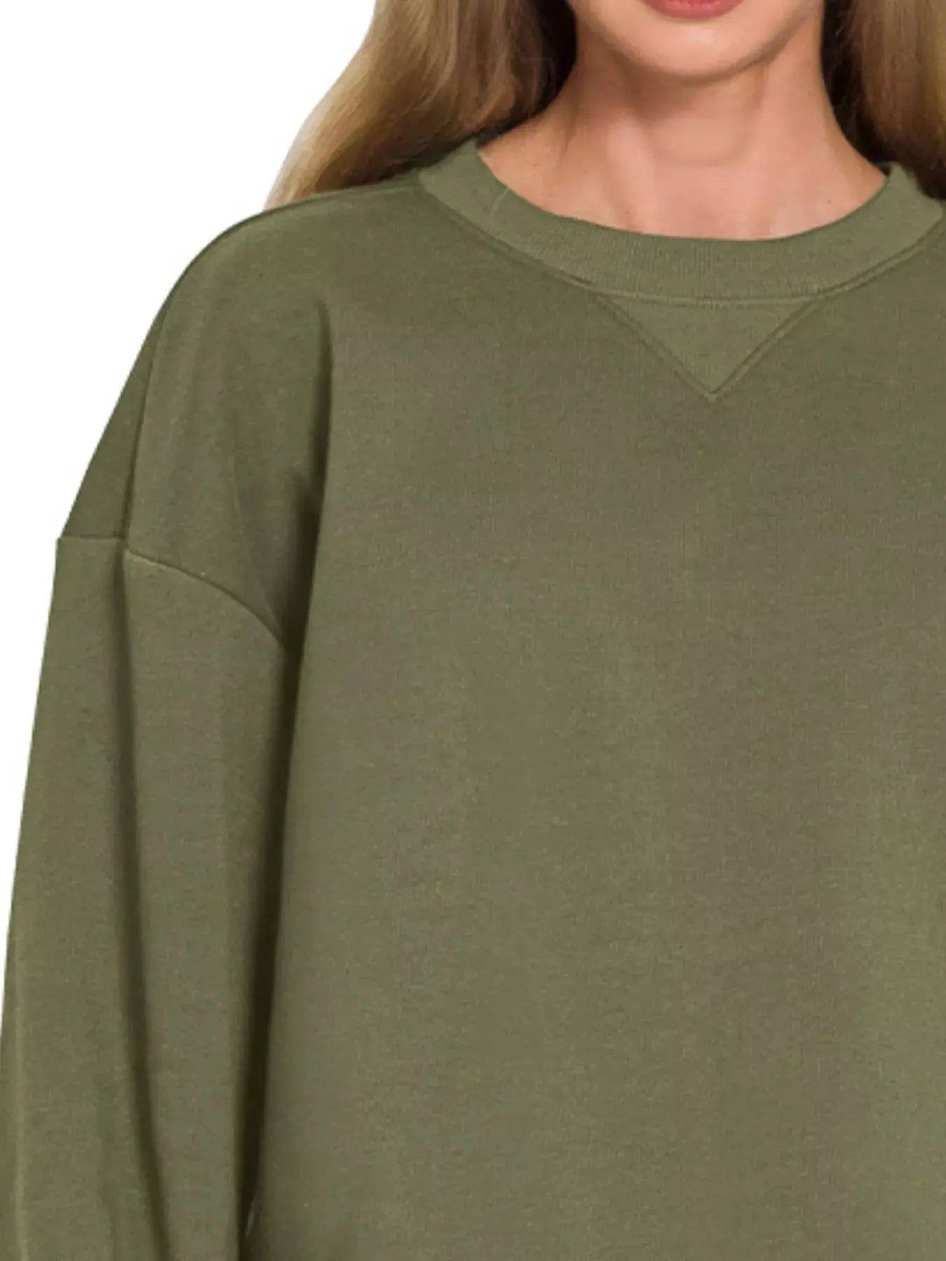 Zenana Fleece Long Sleeve Sweatshirts & Shorts Set  Style Ratio