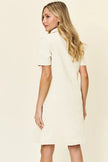 Double Take Full Size Texture Collared Neck Short Sleeve Dress  Style Ratio