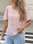 Floral Embroidered Pearl Trim Blouse  Style Ratio