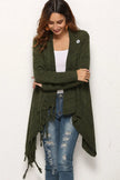 Angel Wings One-Button Tassel Tie Asymmetrical Hem Cardigan  Style Ratio