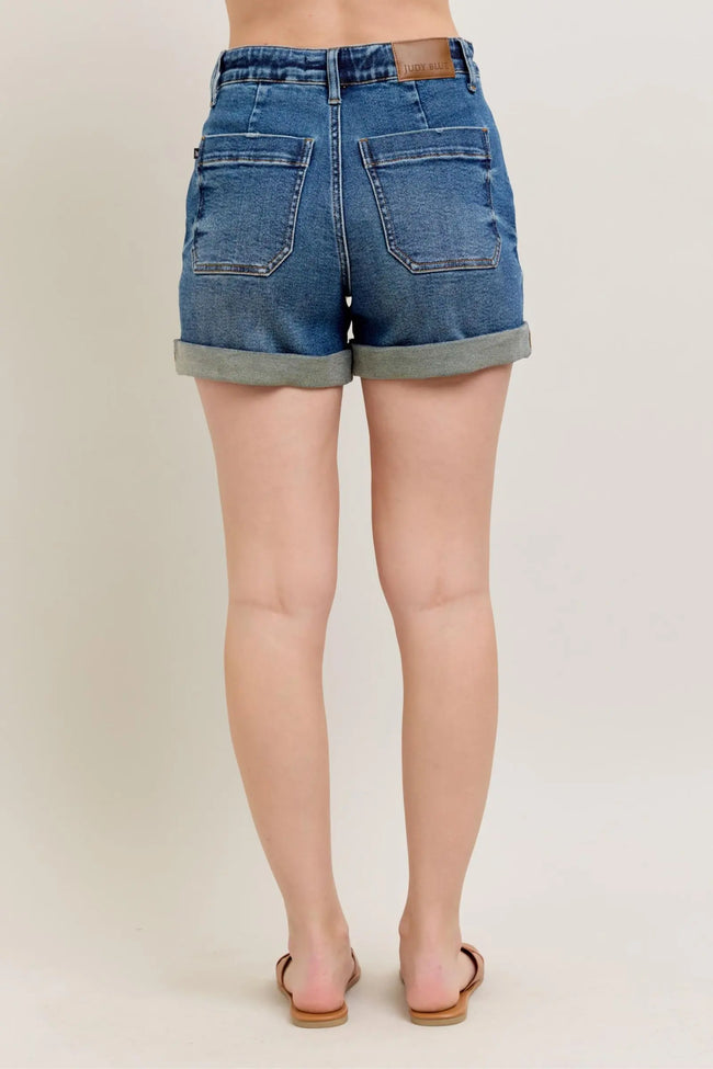 Judy Blue High Rise Cuff Denim Shorts  Style Ratio