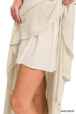 Zenana Woven Crinkle Gauze Crop Tee and Skirt Set  Style Ratio