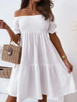 Smocked Off-Shoulder Mini Dress  Style Ratio