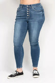 Judy Blue Full Size High Rise Button Fly Skinny Jeans Plus Size  Style Ratio