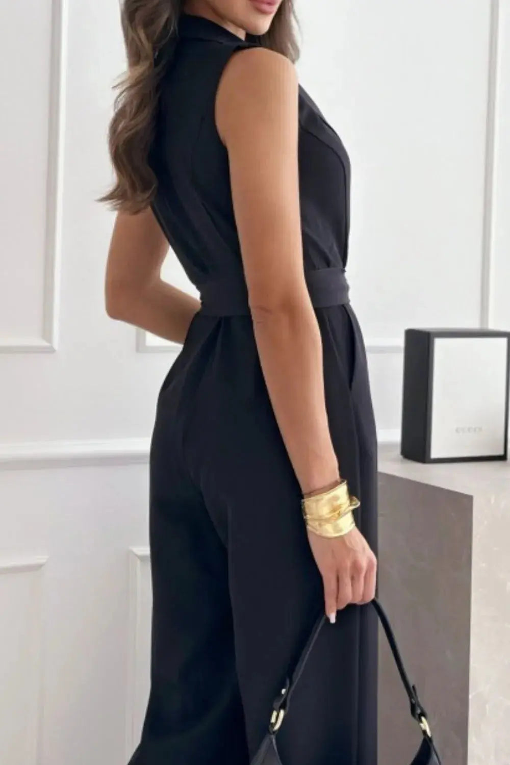 Surplice Sleeveless Jumpsuit  Style Ratio