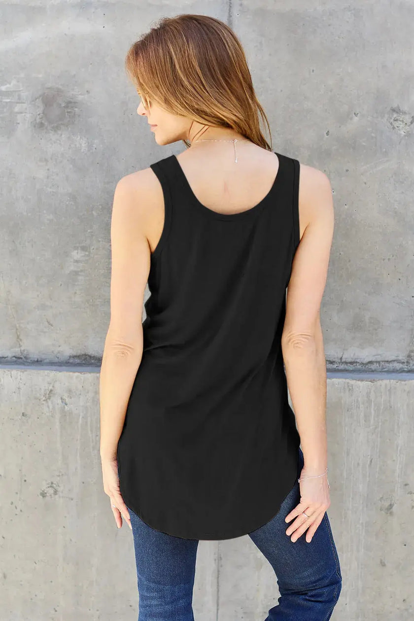 Basic Bae Full Size Round Neck Curved Hem Tank  Style Ratio