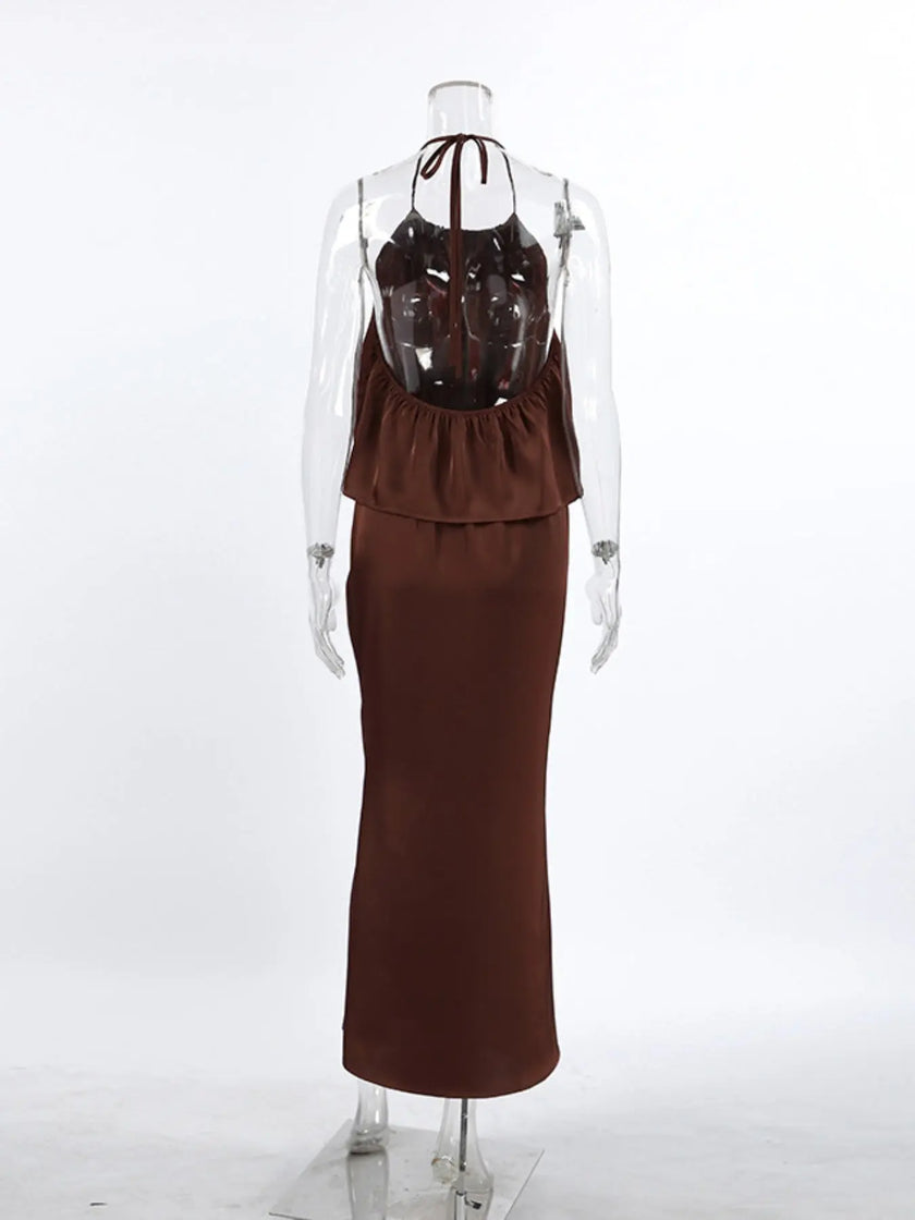 Backless Halter Neck Maxi Dress  Style Ratio