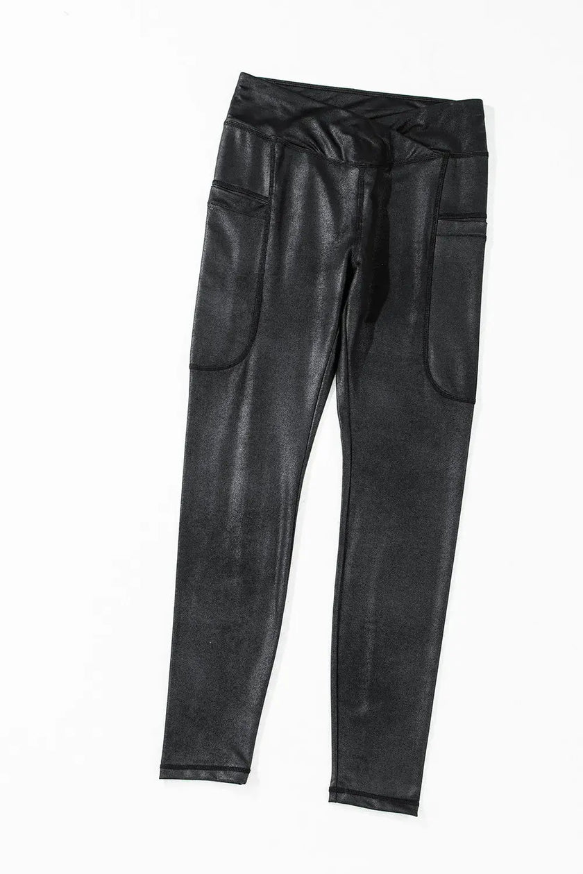 Pocketed V-Cut Waist Leggings  Style Ratio