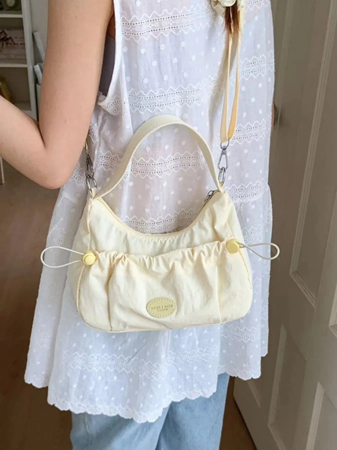 Drawstring Ruched Lightweight Crossbody Bag  Style Ratio