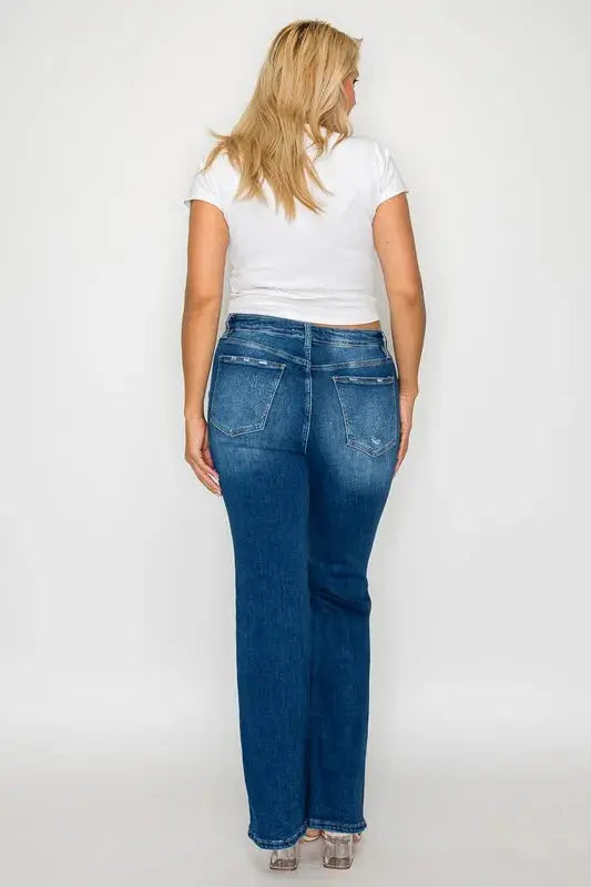 bytos Full Size High Rise Bootcut Jeans with Pockets  Style Ratio