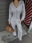 Zip Up Hoodie & Wide Leg Pants Loungewear  Style Ratio