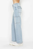 Judy Blue Full Size High Waist Straight Cargo Jeans  Style Ratio