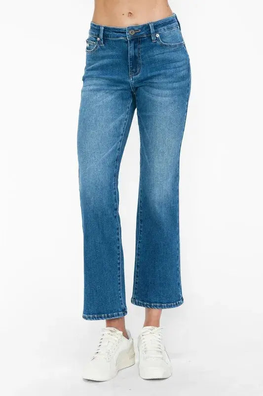 bytos Full Size Cat's Whiskers Mid Rise Ankle Jeans  Style Ratio