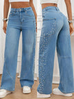Pearl Embellished Wide Leg Jeans  Style Ratio