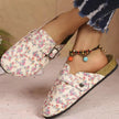 Floral Print Buckle Decor Slip-Ons  Style Ratio