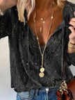 Lace Tie-Neck Blouse  Style Ratio