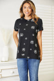 Double Take Dandelion Print Round Neck Shirt  Style Ratio