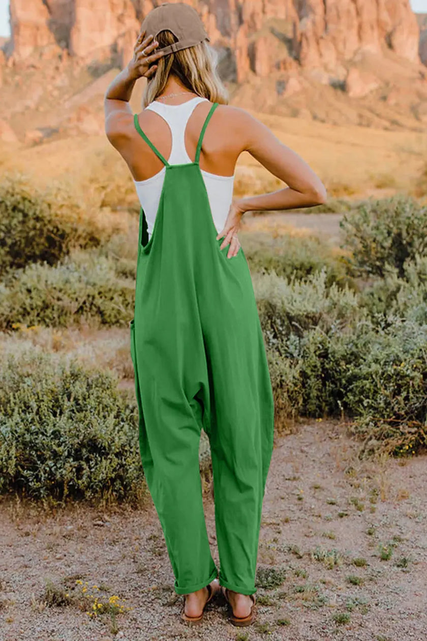 Double Take V Neck Sleeveless Jumpsuit with Pockets  Style Ratio